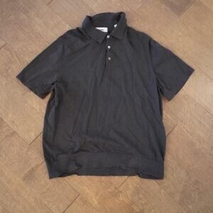 Buck Mason Short Sleeve Pullover Polo Shirt Black Mens Size XL